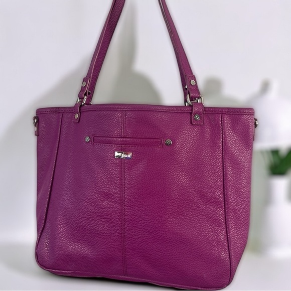 Thirty-One 31 Jewell Townsfair Purple Reversible ShoulderTote Bag Purse - Picture 16 of 17